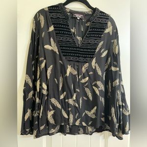 Johnny Was medium black gorgeous top